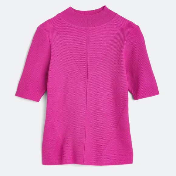 Evolution by Cyrus Mock Neck Short Sleeve Sweater Size M - Picture 2 of 4